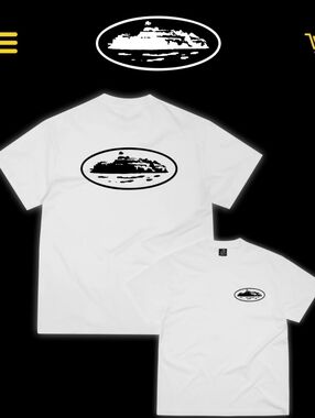 Corteiz Island Graphic Tee - White with Black Logo